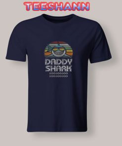Tshirts Daddy Shark Retro For Dark Print