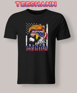 Eagle Merica 4th Of July T-Shirt Trump Sunglass Size S - 3XL
