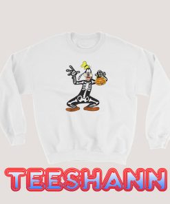 Goofy Skeleton Halloween Sweatshirt Unisex Adult Size S - 3XL