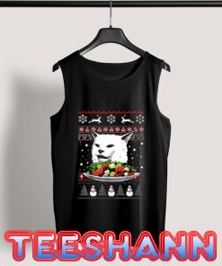 Cat In Table Christmas Tank Top Unisex Size S - 3XL