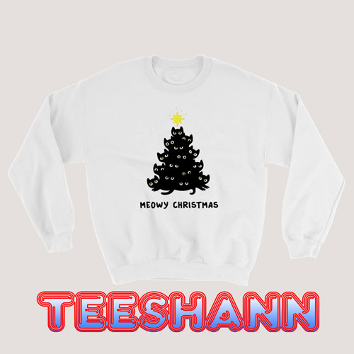 Cute Meowy Christmas Sweatshirt Adult Size S - 3XL