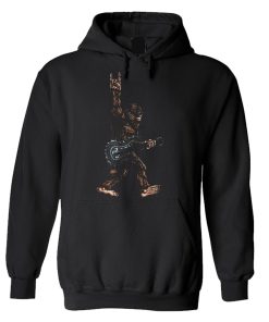 Bigfoot Playing A Dragon Guitar Rock On Sasquatch Big Foot Hoodie