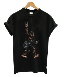 Bigfoot Playing A Dragon Guitar Rock On Sasquatch Big Foot T-Shirt