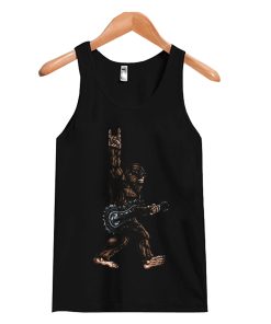Bigfoot Playing A Dragon Guitar Rock On Sasquatch Big Foot Tank Top