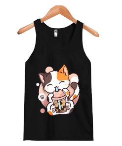 Cat Boba Tea Bubble Tea Anime Kawaii Neko Tank Top