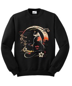 Kawaii Cat Anime Japanese Retro Men Women Kids Funny Cat Sweatshirt