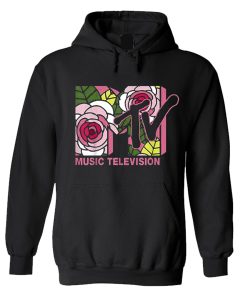MTV Floral Roses Music Television Logo Hoodie