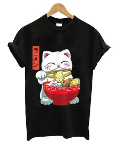 Ramen.Cat.Neko Kawaii Anime Japanese Noodles Gift Lucky.Cats T-Shirt
