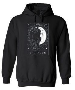 Tarot Card Crescent Moon And Cat Graphic Hoodie