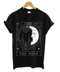 Tarot Card Crescent Moon And Cat Graphic T-Shirt