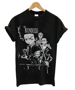 The Boondocks Shirts for Men Character Cast Fighting Collage Image t Shirt Black