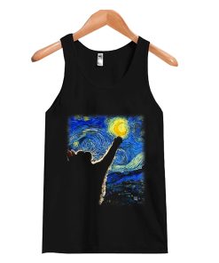 Van Gogh Starry Night Cat Tank Top