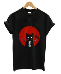Vintage Japanese Sunset Style Cat Kitten Lover T-Shirt